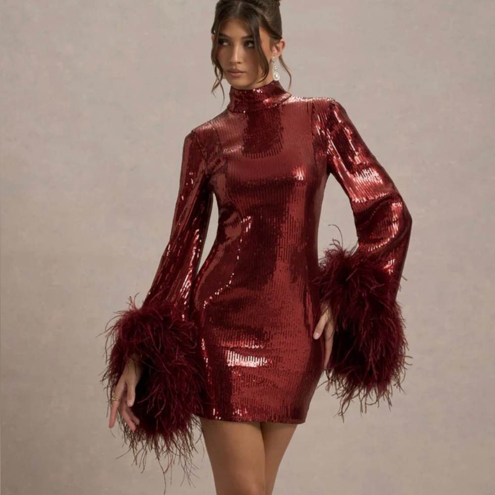 Club L London Red Bodycon Mini Dress